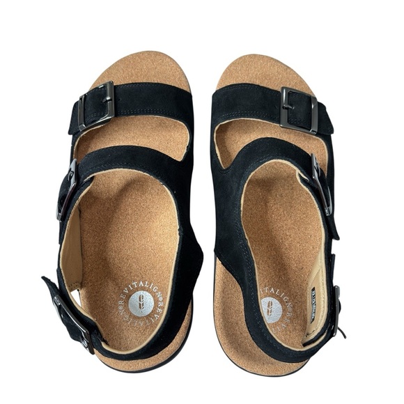Revitalign Roma Comfort Sandals Sz 9 Orthotic Adjustable Black Suede Backstrap - Picture 9 of 14